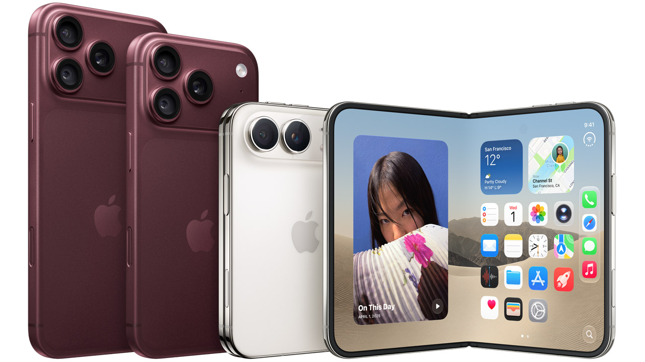 Drei Apple Geräte nebeneinander: iPhone 18 Pro Max, iPhone 18 Pro und iPhone Duo bei o2