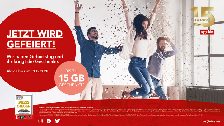 Ay Yildiz Wo Steht Die Rufnummer AY YILDIZ feiert Geburtstag: Seit 15 Jahren die führende Mobilfunkmarke